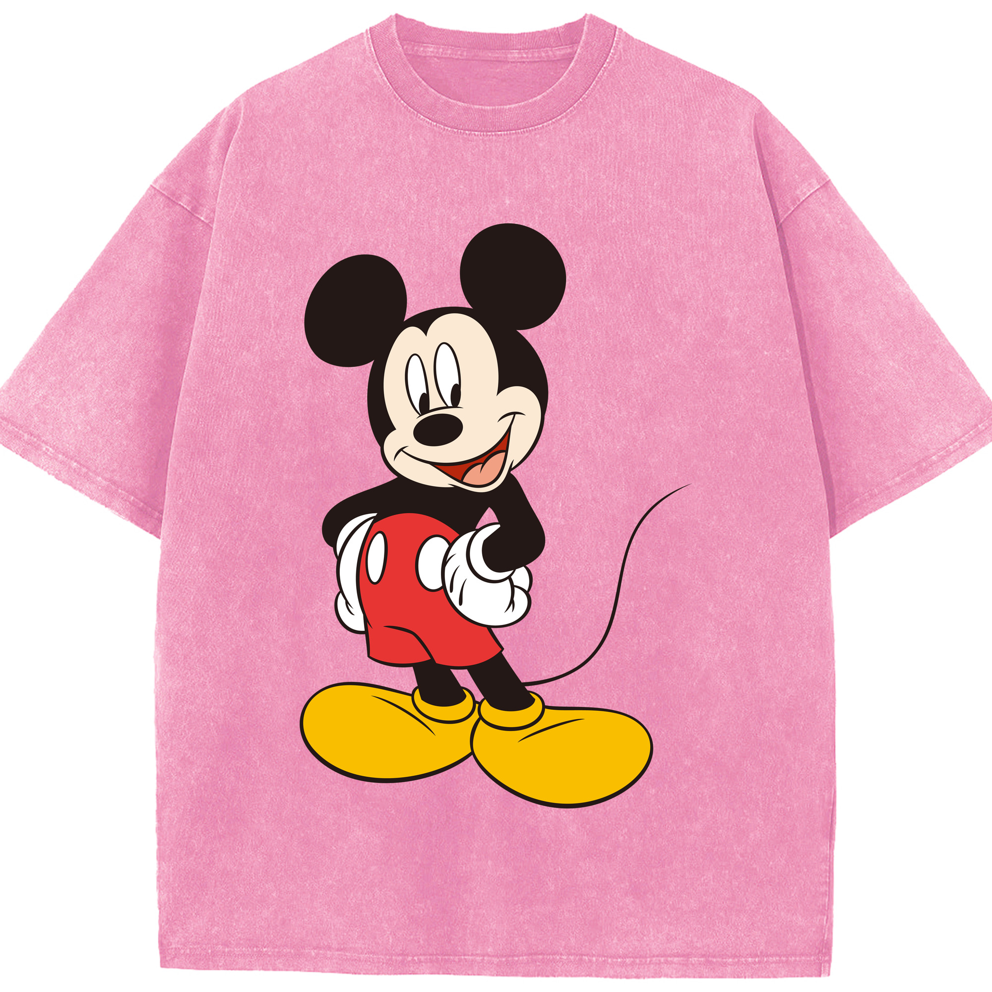 （画像用） ミッキーマウス Mickey Mouse 綿100% ヴィンテージ風 半袖Tシャツ（フロントプリント）